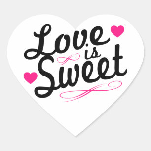 Liefde is zoete ouderwetse etiketten (zwart / roze