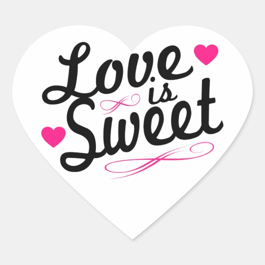 Liefde is zoete ouderwetse etiketten (zwart / roze (Voorkant)