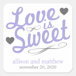 Liefde is zoete ouderwetse labels (Paarse/grijs)