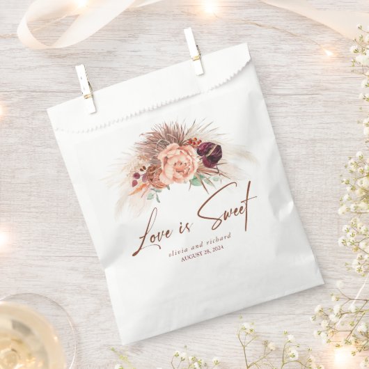 Liefde is Zoete Pampagras Terracotta Bloemen  Bedankzakje (Geknipt)