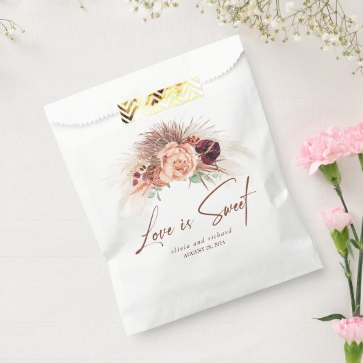 Liefde is zoete Pampasgras Terracotta Bloemen  Bedankzakje (Gezegeld)