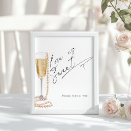 Liefde is zoete Parels en Prosecco Vrijgezellenfee Poster