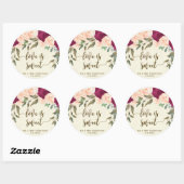 Liefde is zoete perzik Bourgondische gunst sticker (Vel)