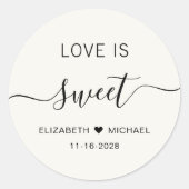 Liefde is zoete room bruiloft gunst ronde sticker (Voorkant)