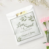 Liefde is zoete salie groene bladeren bruiloft bedankzakje (Gezegeld)
