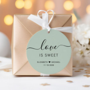 Liefde Is Zoete Salie Groene Trouwdag Bedankjes Labels