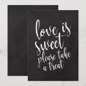 Liefde is zoete schoolbord huwelijksgunsten bord kaart (Voorkant / Achterkant)
