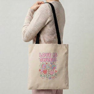 Liefde is Zoete Schoudertassen Romantisch Cadeau Z Tote Bag