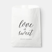 Liefde Is Zoete Script Chic Calligrafie Naam Trouw Bedankzakje (Voorkant)