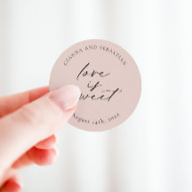 Liefde is Zoete Sticker, Persoonlijke Bruiloft Fav
