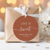 Liefde is zoete terracotta bruiloft bedankjes labels
