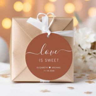 Liefde Is Zoete Terracotta Huwelijk Bedankjes Labels