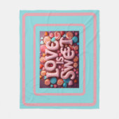 Liefde Is Zoete Valentijn Bruiloft Typografie Fleece Deken (Voorkant)