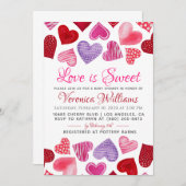 Liefde is zoete Valentijns baby shower uitnodiging (Voorkant / Achterkant)