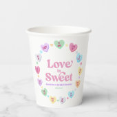 Liefde Is Zoete Valentijnsdag Candy Bruidsmeisjesf Papieren Bekers (Achterkant)