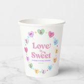 Liefde Is Zoete Valentijnsdag Candy Bruidsmeisjesf Papieren Bekers (Voorkant)