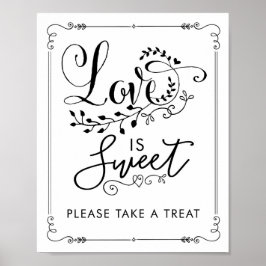 Liefde is Zoete Vintage Botanische Trouw Favoriete Poster