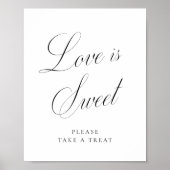 Liefde is zoete vintage elegant script bruiloft poster (Voorkant)