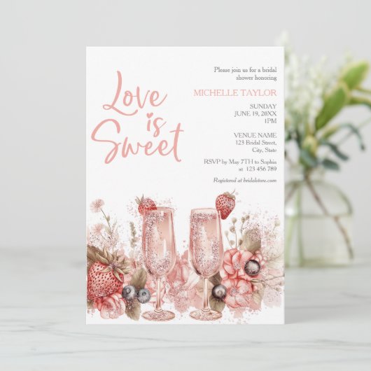 Liefde is zoete zomer Boho Blush Roze Kaart (Staand voorkant)