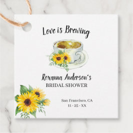 Liefde is zonnebloemen Vrijgezellenfeest Bedankjes Labels