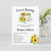 Liefde is zonnebloemen Vrijgezellenfeest Kaart (Staand voorkant)