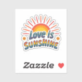 Liefde is Zonneschijn Retro 70s | Positieve Vibe Sticker (Vel)
