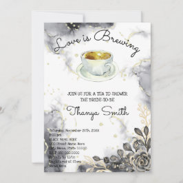 Liefde is zwarte & gouden Rozen thee Vrijgezellenf Kaart