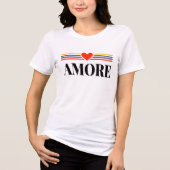 Liefde Italiaans Eenvoudig Modern Typografie Heart Tri-Blend Shirt (Voorkant)