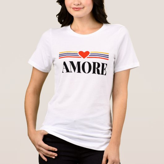 Liefde Italiaans Eenvoudig Modern Typografie Heart Tri-Blend Shirt (Voorkant)