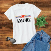Liefde Italiaans Eenvoudig Modern Typografie Heart Tri-Blend Shirt