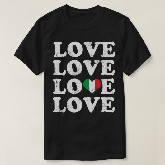 Liefde Italiaans Vlag Hart Italië Italia T-shirt (Design voorkant)