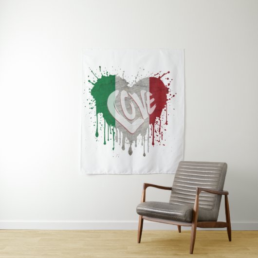 Liefde Italië Vlag Wandkleed (In situ)