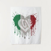 Liefde Italië Vlag Wandkleed (Voorkant)