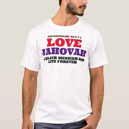 LIEFDE JAHOVAH & ZWARTE MESSIAS ZOON T-shirt (Voorkant)
