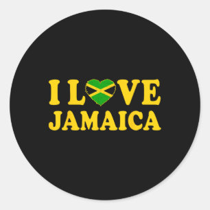 Liefde Jamaica hart trots Jamaicaans Onafhankelijk Ronde Sticker