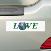 Liefde je aarde bumpersticker (Op auto)