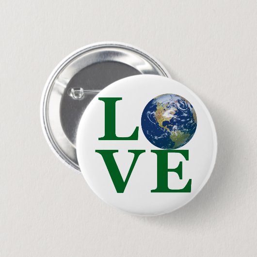 Liefde je aarde ronde button 5,7 cm (Voorkant /achterkant)