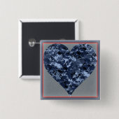 Liefde je blauwe militaire Camo Heart Valentijn Bu Vierkante Button 5,1 Cm (Voorkant /achterkant)