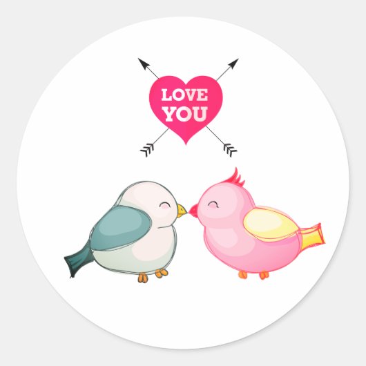 Liefde je blauwe vogelsticker ronde sticker (Voorkant)