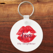 Liefde je buurtcitaat gooit klooiendrankjes sleutelhanger (Voorkant)