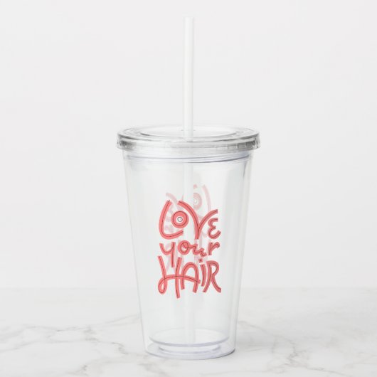 Liefde je haar acryl drinkbeker (Voorkant)