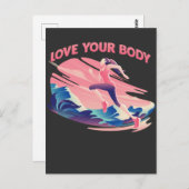 Liefde je lichaamseigen positieve geest die draait briefkaart (Voorkant / Achterkant)