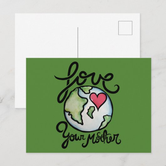 Liefde je moeder aarde briefkaart (Voorkant / Achterkant)