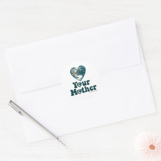 Liefde je moeder ronde sticker (Envelop)