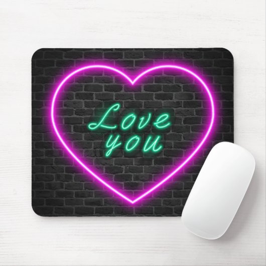 Liefde je Neon Sign Muismat (Met muis)