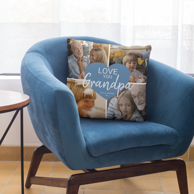 Liefde je 'opa' aangepaste fotocollage kussen (Creator heeft geüpload)