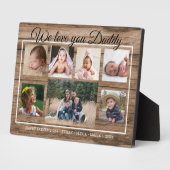 Liefde je papa Vaderdag 7 Foto Collage Wood Fotoplaat (Zijkant)