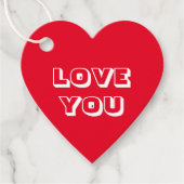 Liefde Je rode witte, moderne gedurfde typografie Bedankjes Labels (Voorkant)