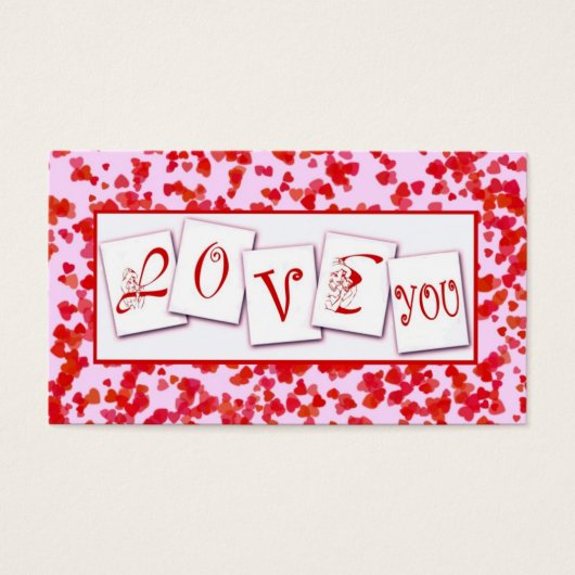 Liefde je Valentijnse cadeauLabel Visitekaartjes (Voorkant)