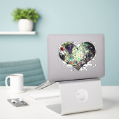 Liefde je wereld sticker (Laptop op bureau)